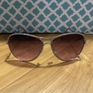 Colors in Optics Silver and Brown Aviator Sunglasses